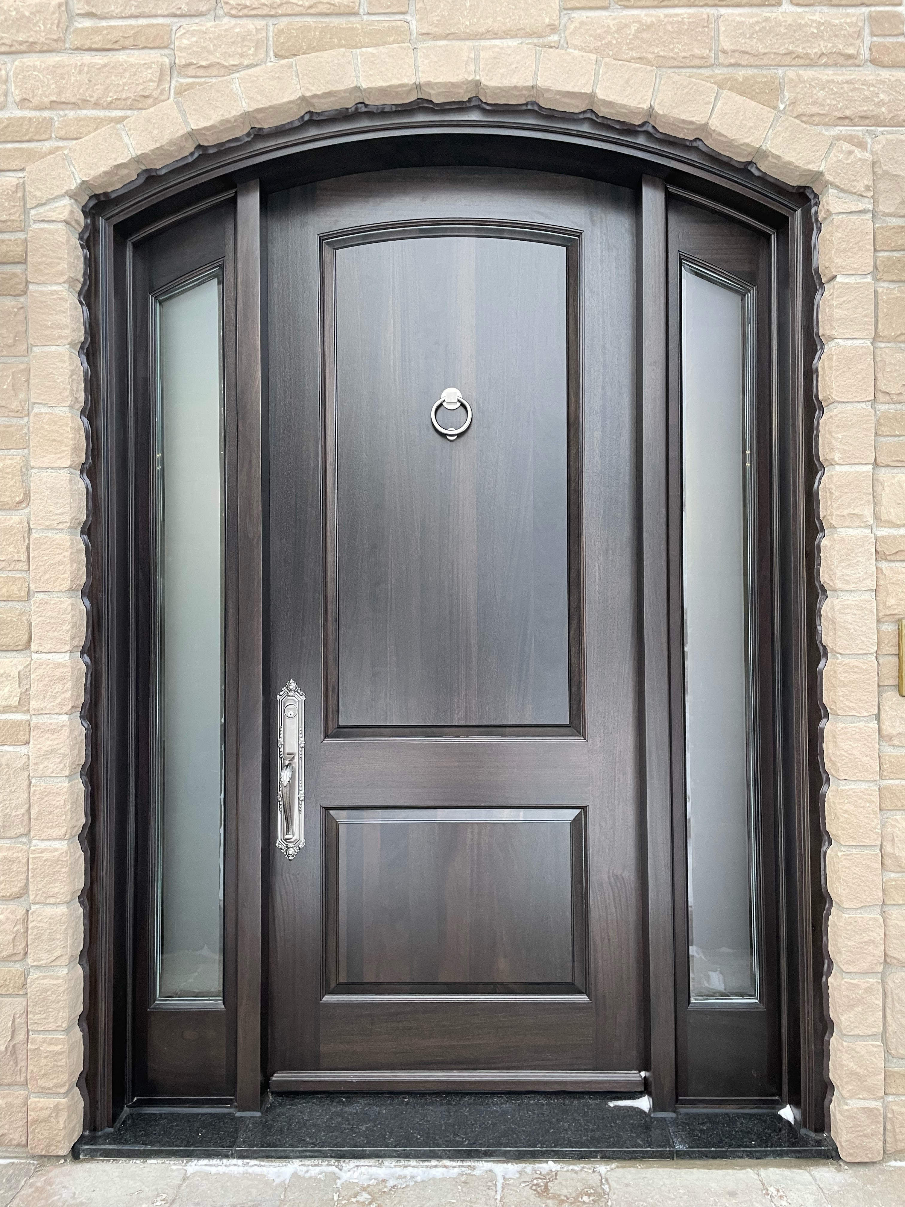 Single arched mahogany front door