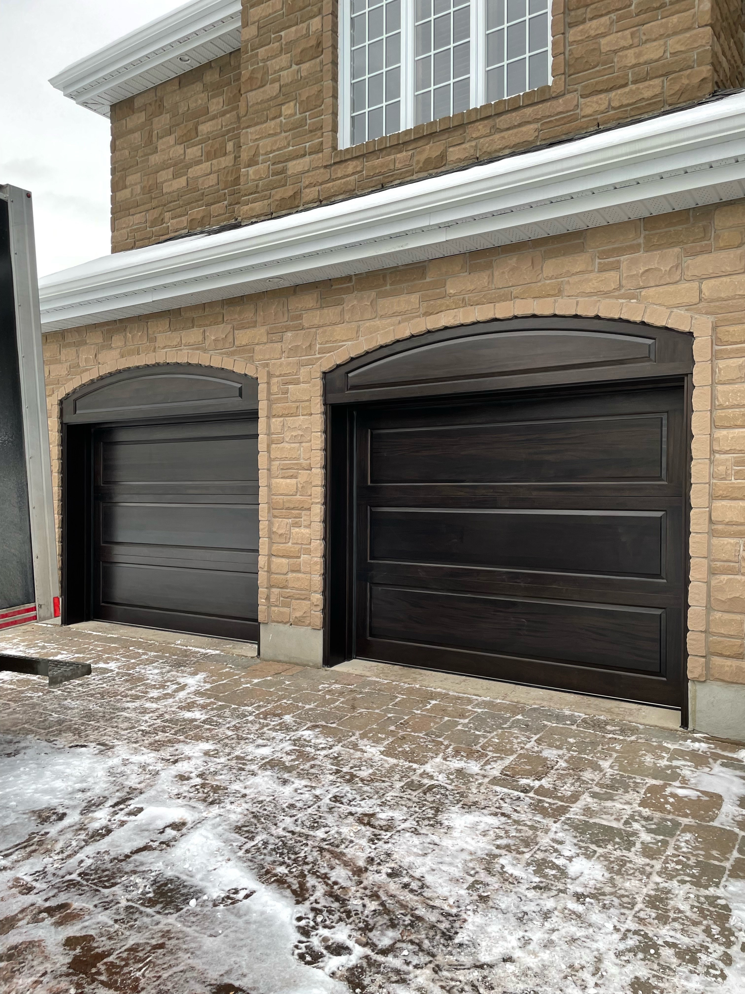 Modern-style double garage door